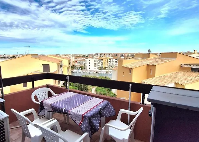 Cap D'agde - Lumineux 2 - 4 Personnes Terrasse Avec Vue דירה